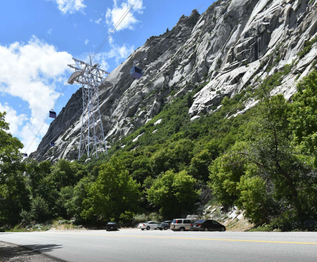 Rendering of a proposed gondola tower in Little Cottonwood Canyon. Photo courtesy Utah Department of Transportation.